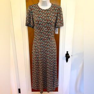 Flutter Sleeve Midi Dress with Slit & Cutout by Superfoxx Vintage Small